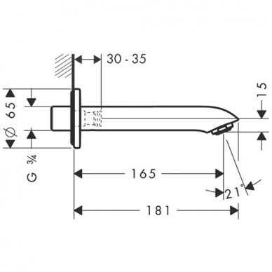 Hansgrohe potinkinis snapas Metris 31494000 2