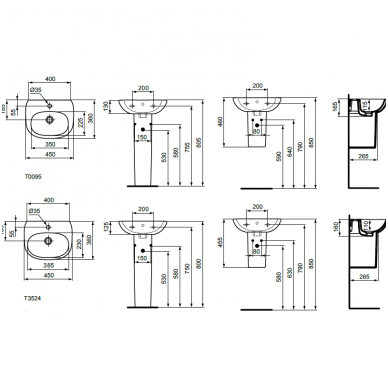 Ideal Standard praustuvas 450x360 Tesi (Light Design) T352401 2