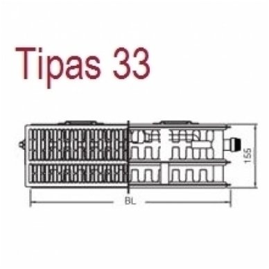 Kermi plieninis radiatorius 33x200 (ilgis pasirinktinai) 3