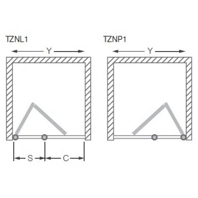 Roth dušo durys TZNL1/TZNP1 1200 2