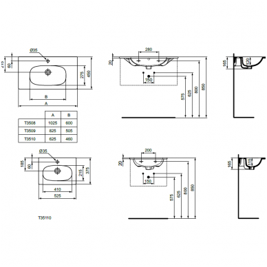 Ideal Standard praustuvas 525x375 Tesi T351101 2