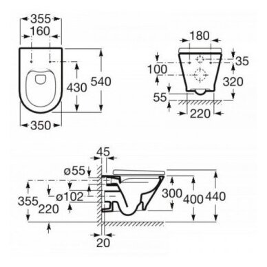 Alca / Roca potinkinis WC komplektas 6