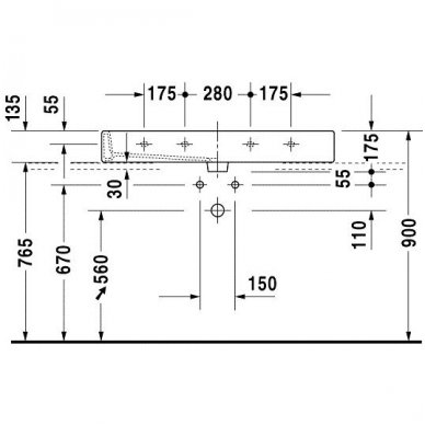 Duravit baldinis praustuvas 1000x470 Vero 045410 4