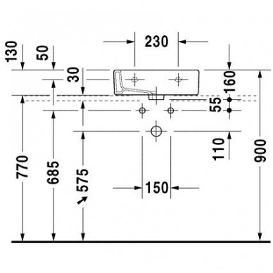 Duravit baldinis praustuvas 450x350 Vero 070445 3