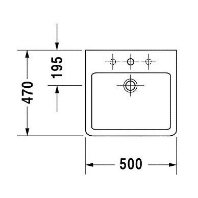 Duravit baldinis praustuvas 500x470 Vero 045450 2