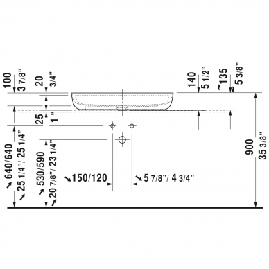 Duravit baldinis praustuvas 800x400 Luv 038080 3