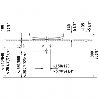 Duravit baldinis praustuvas 700x400 Luv 038070 3