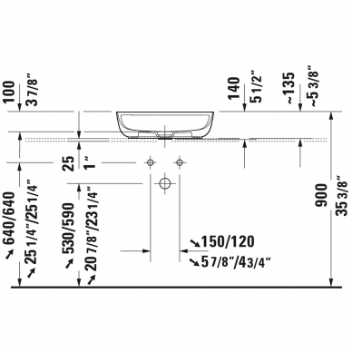 Duravit baldinis praustuvas 500x350 Luv 038050 3