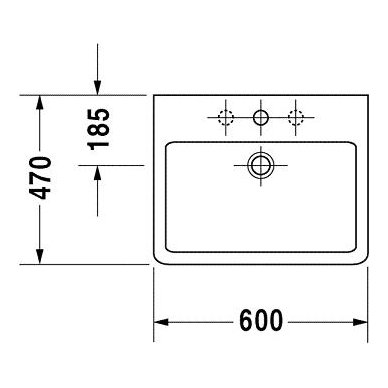 Duravit baldinis praustuvas 600x470 Vero 045460 2