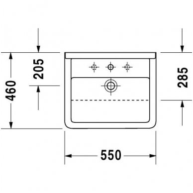 Duravit dalinai įmontuojamas praustuvas 550x460 Starck 3 031055 2