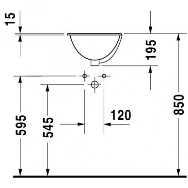 Duravit įleidžiams praustuvas Ø335 Architec 047334 3