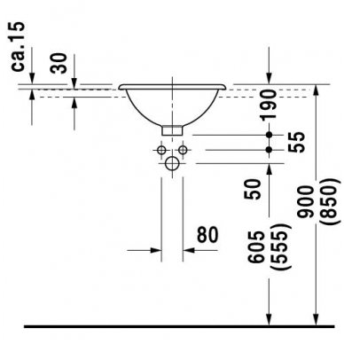 Duravit įleidžiams praustuvas Ø400 Architec 031840 3