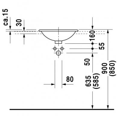 Duravit įleidžiams praustuvas Ø450 Architec 031845 3