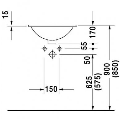 Duravit įleidžiams praustuvas Ø470 Architec 046847 3