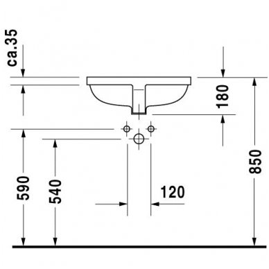 Duravit iš apačios montuojamas praustuvas 490x365 Starck 3 030549 3