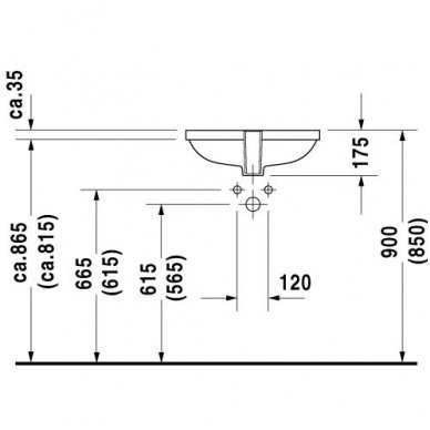 Duravit iš apačios montuojamas praustuvas 495x290 D-Code 033849 3