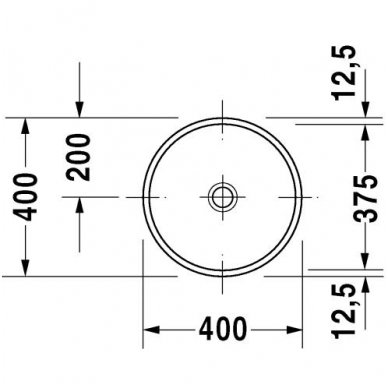 Duravit iš apačios montuojamas praustuvas Ø375 Architec 031937 2