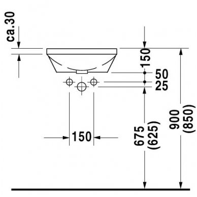 Duravit iš apačios montuojamas praustuvas Ø400 Architec 046340 3