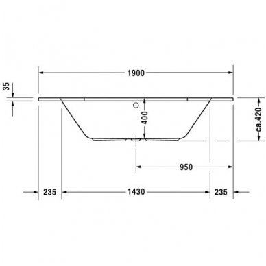 Duravit kampinė vonia D-Code 1900x1900 700138 3