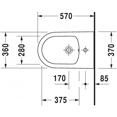 Duravit pakabinama bidė ME by Starck 228815 2