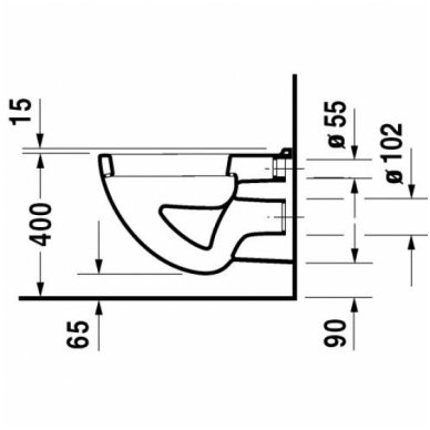 Duravit pakabinamas WC D-Code 221009 3