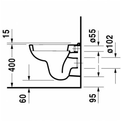 Duravit pakabinamas WC D-Code 221109 3