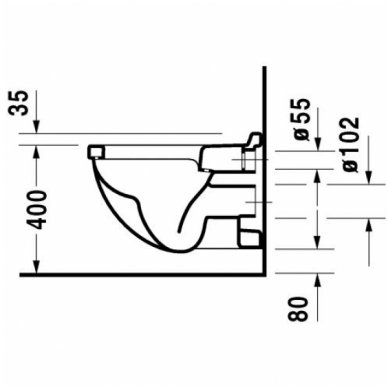 Duravit pakabinamas WC Starck 3 220609 3