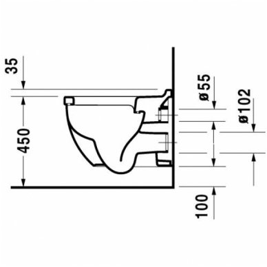 Duravit pakabinamas WC Starck 3 221509 3