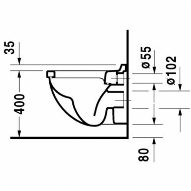 Duravit pakabinamas WC Starck 3 Compact 220209 3