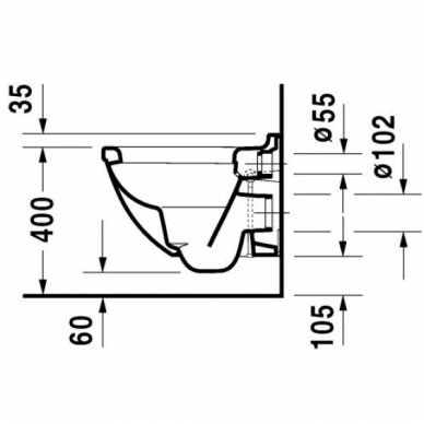 Duravit pakabinamas WC Starck 3 Compact 222709 3