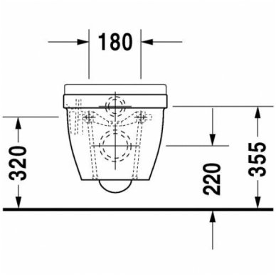 Duravit pakabinamas WC Starck 3 Compact 222709 4