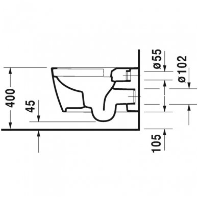 Duravit pakabinamas WC ME by Starck (Rimless) 252909 3