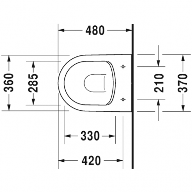 Duravit pakabinamas WC su dangčiu ME by Starck Compact Rimless 3