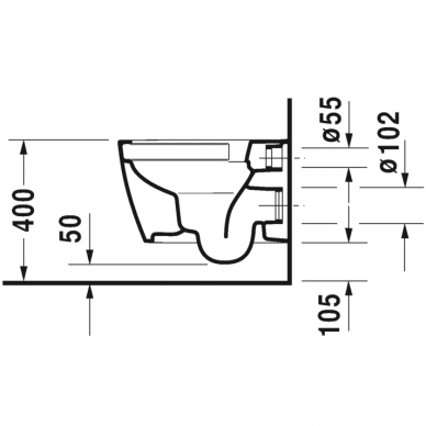 Duravit pakabinamas WC su dangčiu ME by Starck Compact Rimless 4