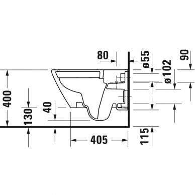 Duravit pakabinamas WC su dangčiu D-NEO Rimless 9