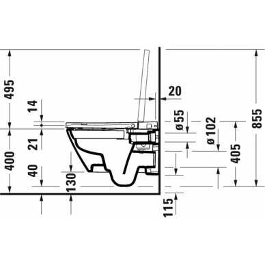 Duravit pakabinamas išmanus WC su dangčiu D-Neo Compact Sensowash 8