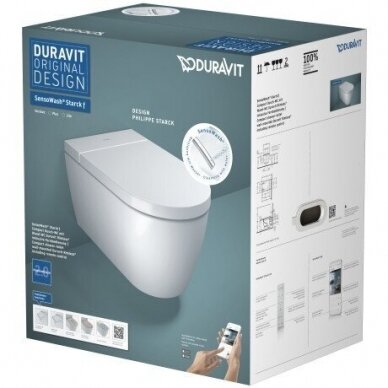 Duravit pakabinamas WC su dangčiu SensoWash Starck F Plus 3