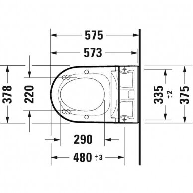 Duravit pakabinamas WC su dangčiu SensoWash Starck F Plus 4