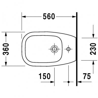 Duravit pastatoma bidė D-Code 224110 2