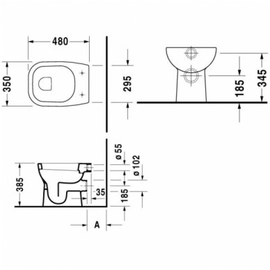 Duravit pastatomas WC D-Code 210909 2