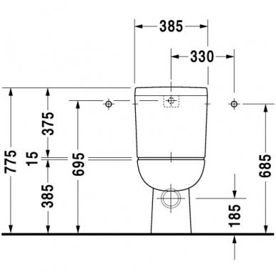 Duravit pastatomas WC D-Code 211809 4