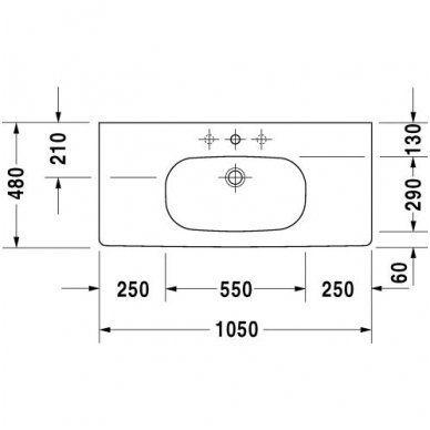 Duravit praustuvas 1050x480 D-Code 034210 2