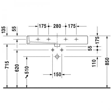 Duravit praustuvas 1000x470 Vero 045410 4