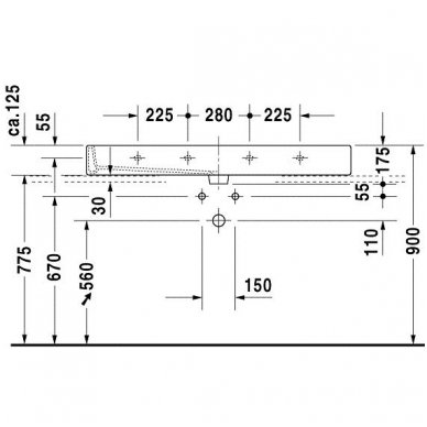 Duravit baldinis praustuvas 1200x470 Vero 045412 4