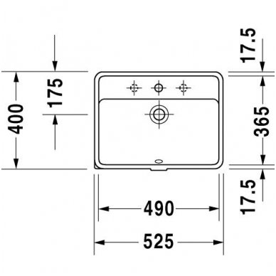 Duravit iš apačios montuojamas praustuvas 490x365 Starck 3 030249 2