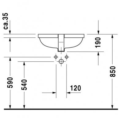 Duravit iš apačios montuojamas praustuvas 490x365 Starck 3 030249 3