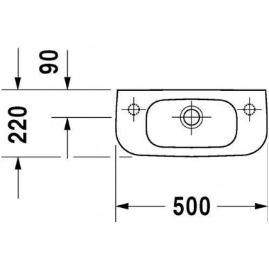 Duravit praustuvas 500x220 D-Code 070650 3