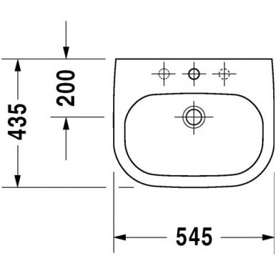 Duravit įleidžiamas praustuvas 545x435 D-Code 033754 2