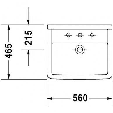 Duravit įleidžiamas praustuvas 560x460 Starck 3 030256 2