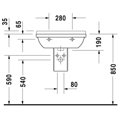 Duravit praustuvas 600x450 Starck 3 030060 3